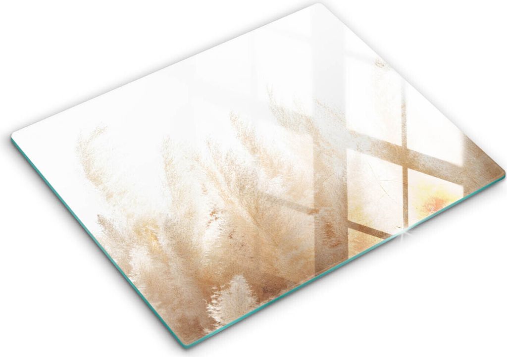 Abdeckung Glas - Küchenabdeckung - 40x52 cm - Abdeckplatte - Pampasgras