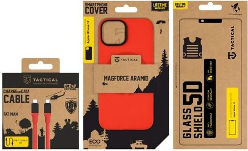 Évitez les Bris d'Écran sur iPhone 15 - Tactical Combo Rouge Protecteur