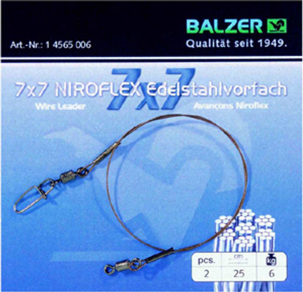 Balzer 7x7 Niroflex Wirbel Tonnenwirbel - 2 Stahlvorfächer, Größe/Tragkraft:35cm / 6kg