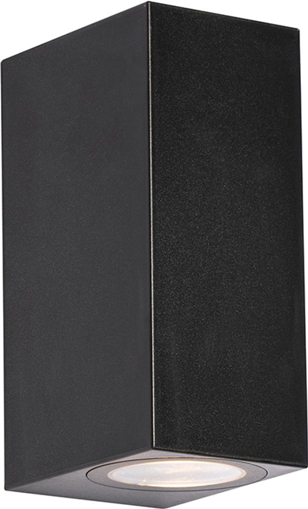 QAZQA - Moderne Außen Wandleuchte aus schwarzem Kunststoff, 2-flammig – Baleno I Außenbeleuchtung - Länglich - LED geeignet GU10