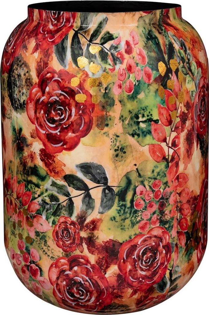 Ter Steege Blumentopf/Dekorative Vase, Metall, Rot/Mehrfarbig, Durchmesser 46 cm, Höhe 62 cm