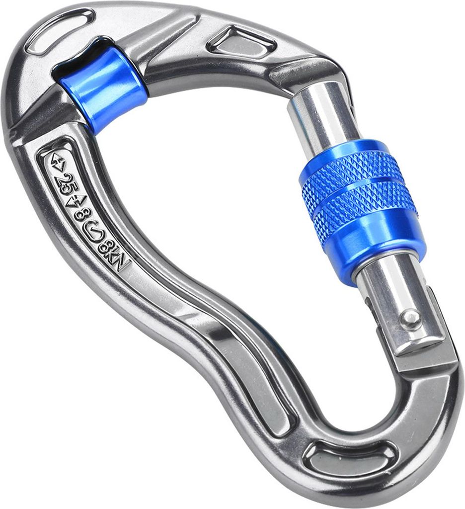 25kn Carabiner Schraubenverriegelungshaken für das Klettern Mountainering Rescue Equipment (blau)