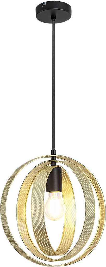 Rabalux 3607 Pendelleuchte 1 Spot Harlow, E27, schwarz-gold, rund, Industriell, ø300mm