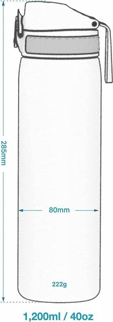 Dichtbare Stahl-Wasserflasche 1 Liter - Umweltfreundlich und Leicht zu Öffnen, 1200ml