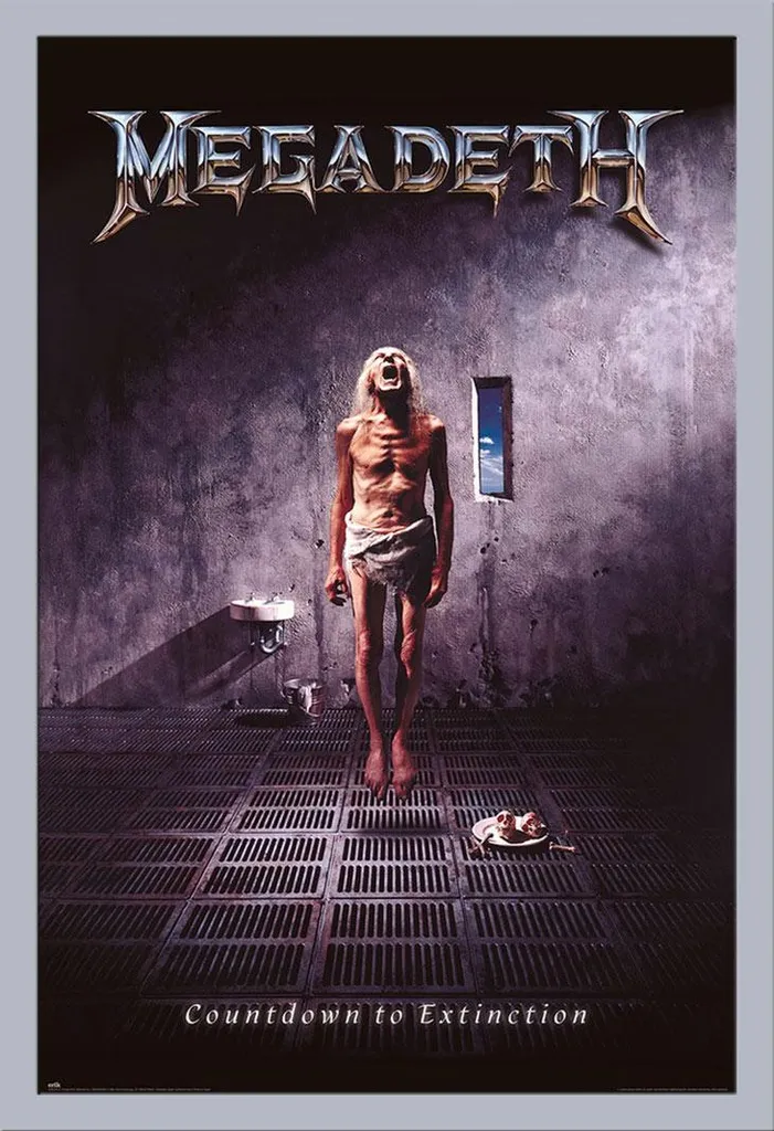 Megadeth Poster Incorniciato 61x91,5cm Shinsuke MDF Argento Acrilico