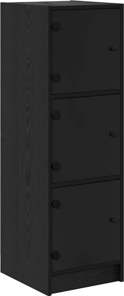 Highboard Schwarz Eichen-Optik 35 x 37 x 109 cm Holzwerkstoff