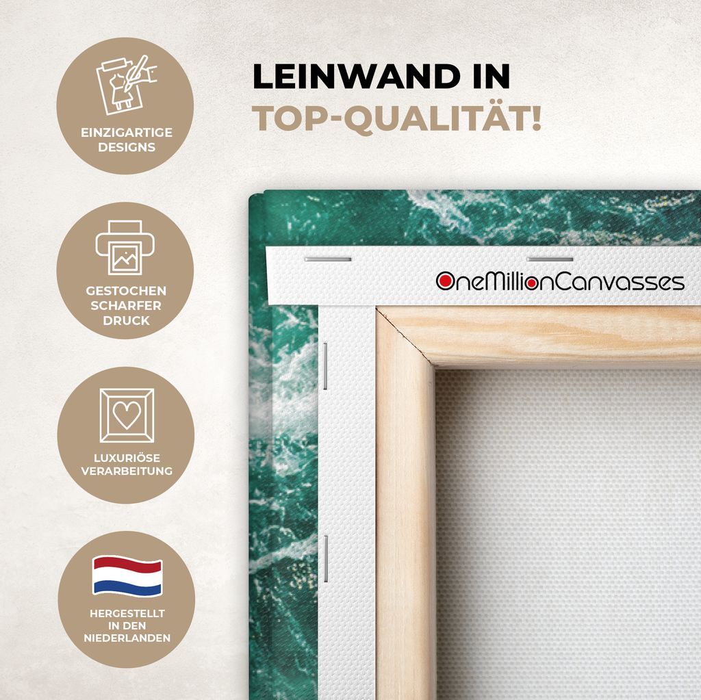OneMillionCanvasses - Leinwandbilder - 140x90 cm, Ozean - Wasser - Meer - Luxus - Grün - Türkis, Wandbilder Kunstdruck Wanddekoration - Foto au...