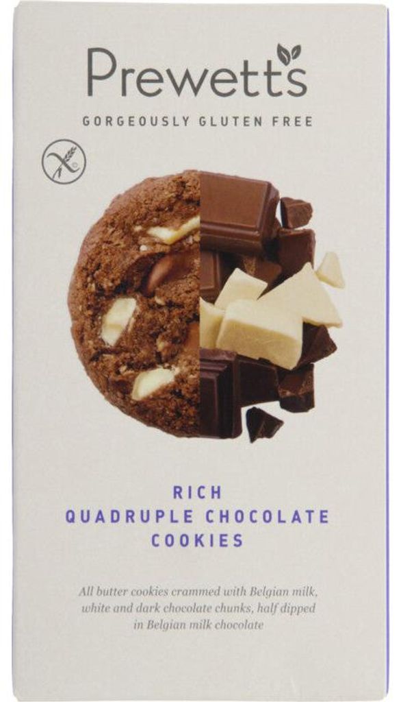 Prewetts Quadruple Chocolate Cookies 150g – Křupavé sušenky Obrázek produktu 