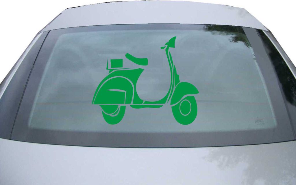 Indigos UG - Aufkleber Heckscheibe & Motorklappe DE7062 - grün - 600x496 mm - Scooter Custom Roller - Auto Scheiben Fenster Heckklappe Tuning Raci...