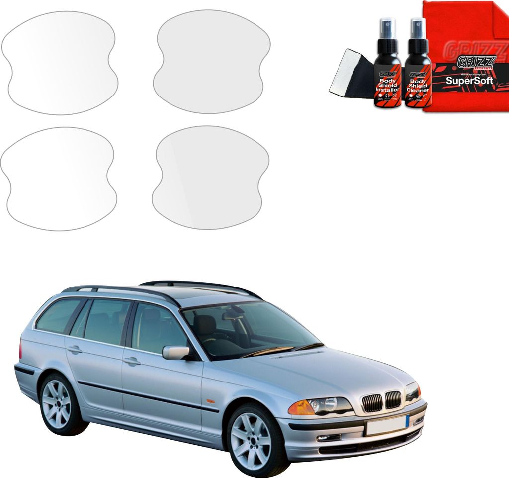 4in1 Schutzfolie für Türgriffmulden - BMW 3 E46 Kombi Pre-LCI (1998-2001) Grizz Protector