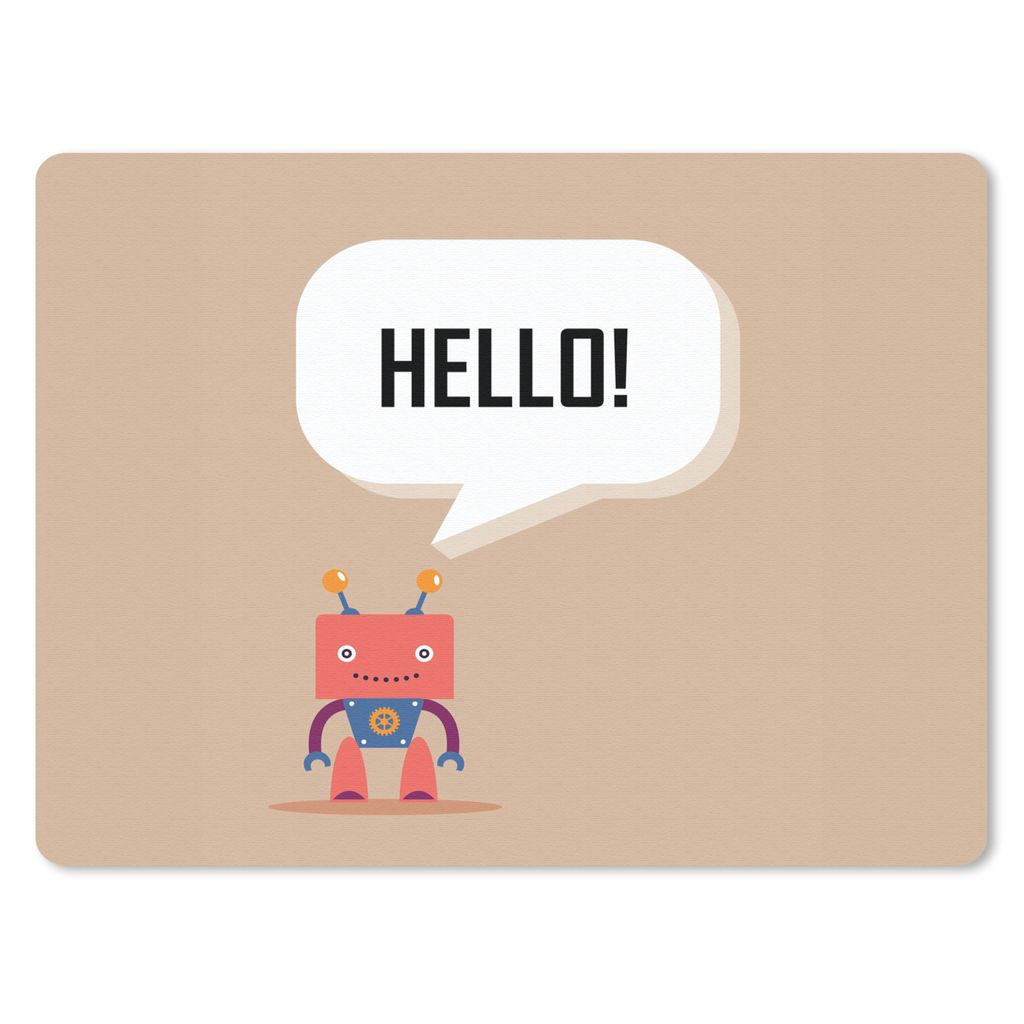 MuchoWow Mauspad Mousepad Sprichwörter - Zitate - Hallo! - Roboter - Zahnrad - Kinder 40x30 cm - Mousepads - Maus Mat - Pad - Mausunterlage - An...