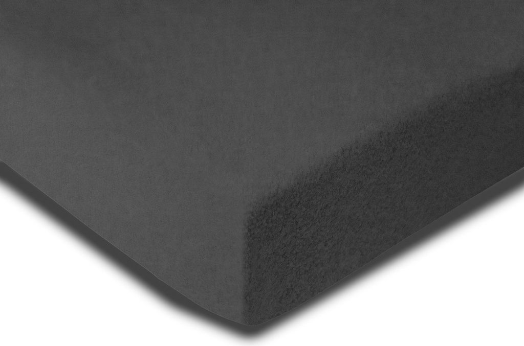 Winter Spannbettlaken 140x200 cm - 160x200 cm anthrazit Flausch Fleece Bettlaken