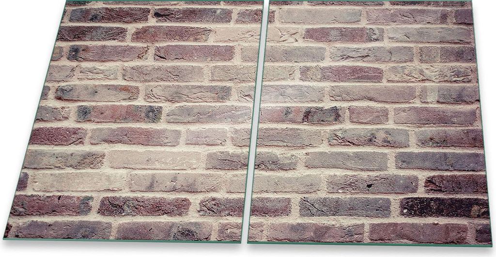 Herdabdeckplatte Glaskeramik 2-Teilig 2x40x52 Textur Braun Abdeckung Spritzschutz Glas