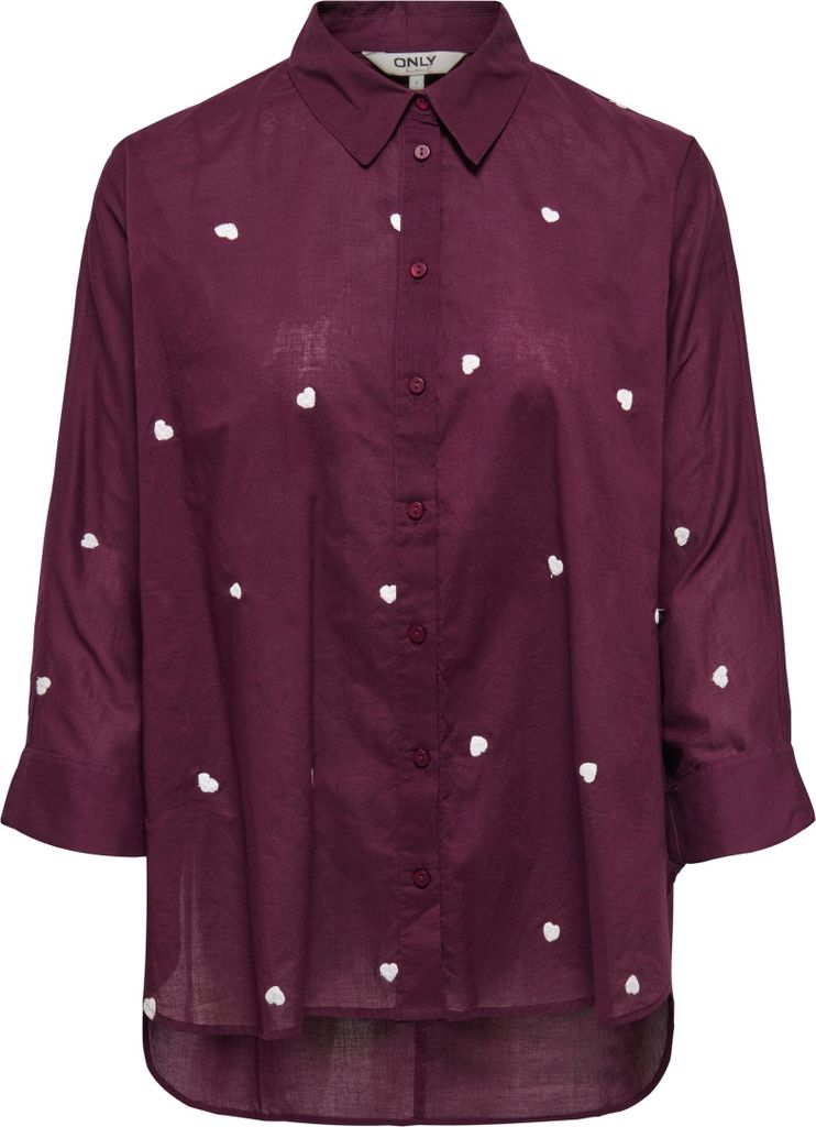 ONLY Bluse Hemdkragen Box Fit Manschetten Knopfleiste Größe: M