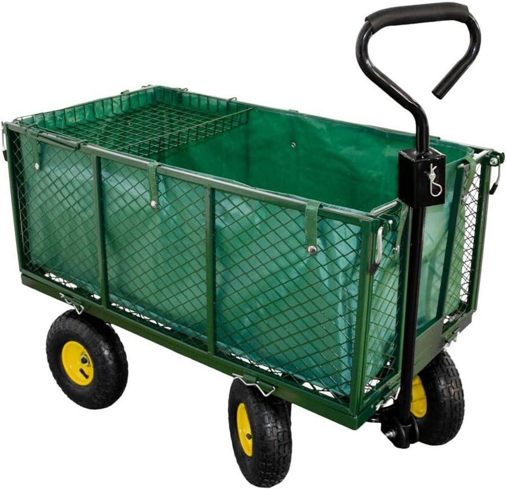 Gartenwagen 550 kg, Stahlrahmen, 4× Luftreifen, Produktbild 