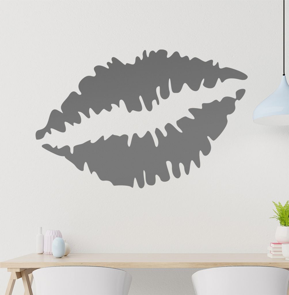 Kussmund Wandtattoo in 6 Größen - Wandaufkleber Wall Sticker - Dekoration, Küche, Wohnzimmer, Schlafzimmer, Badezimmer