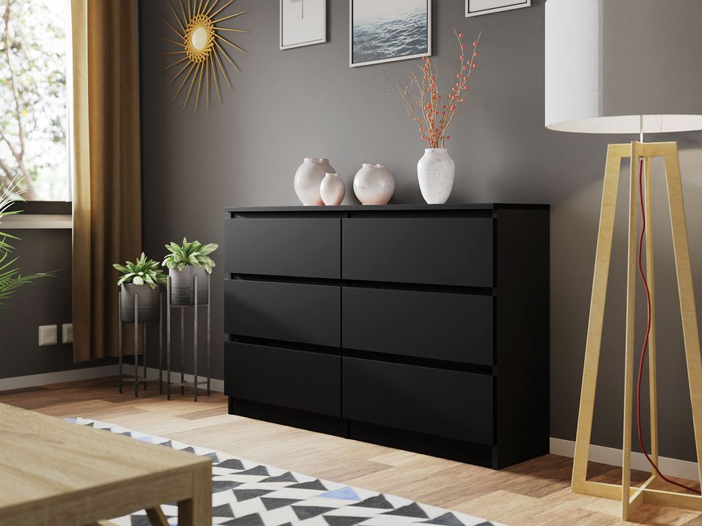 Mirjan24 Komoda Malwa M6 120, stylowa komoda z 6 Zdjęcie produktu 