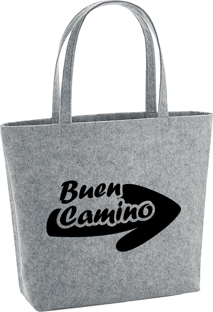 Huuraa Filzshopper Buen Camino Pfeil 22 Liter Grey Melange Filztasche Geschenkidee