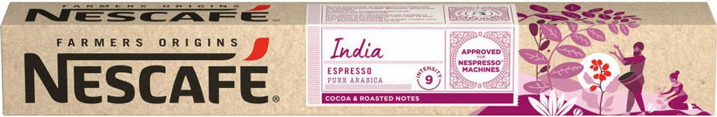 Nescafé Espresso India, Farmers Origins, Nespresso Kaffeekapseln, 10 Stück, 53 g