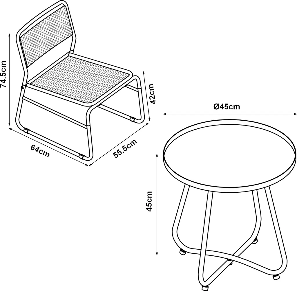Set da Balcone Brienza 3 Pezzi Beige: Pratico, Lavabile e Resistente - 3