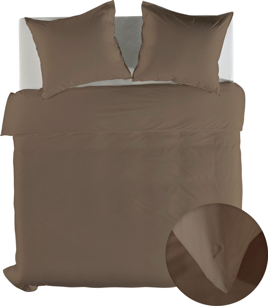 Yellow Suite Casablanca Dbo 240 Plaza Taupe Bettwäsche 1 x Bettbezug 240x220 + 2 x Kopfkissenbezug 80x80 Plaza-taupe Uni braun