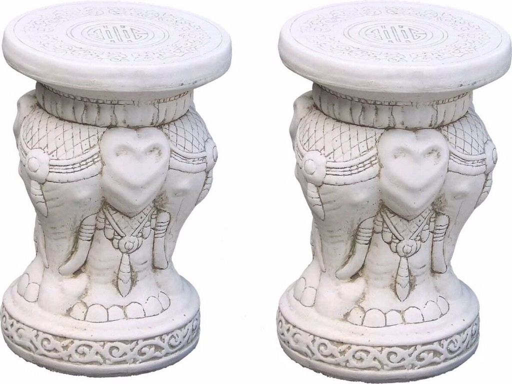 Antikes Wohndesign Spar-Set 2 x Steinsäule Sockelsäule Blumensäule Blumenständer Gartensäule Figurensockel 96KG Höhe: 46cm