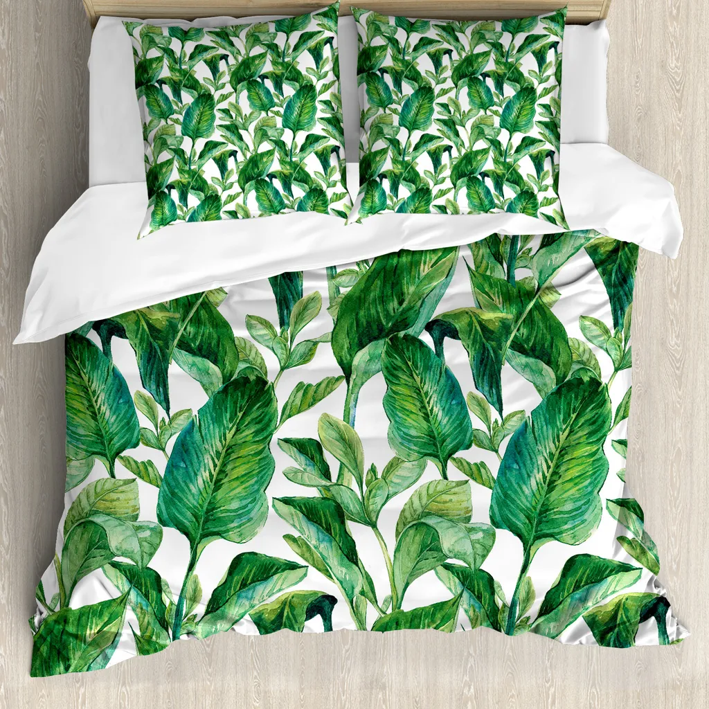 Offerta Set Copripiumino ABAKUHAUS Matrimoniale Foglie di Banano