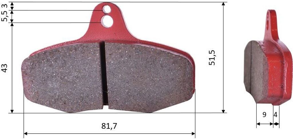 Satz Bremsbeläge (2 Stück), für Intrepid EVO3, hinten (536)