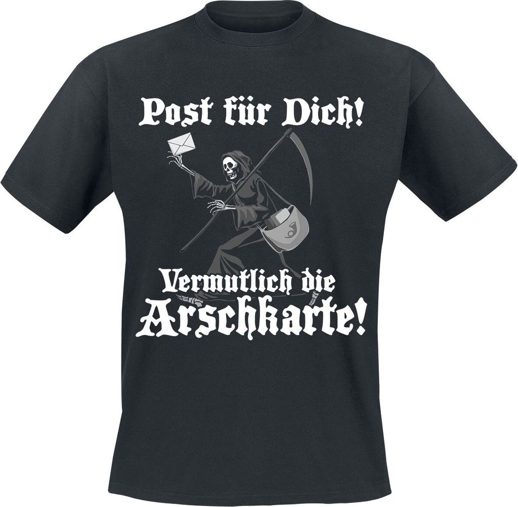 Sprüche T-Shirt Herren Post für dich! Vermutlich die Arschkarte! schwarz 4XL