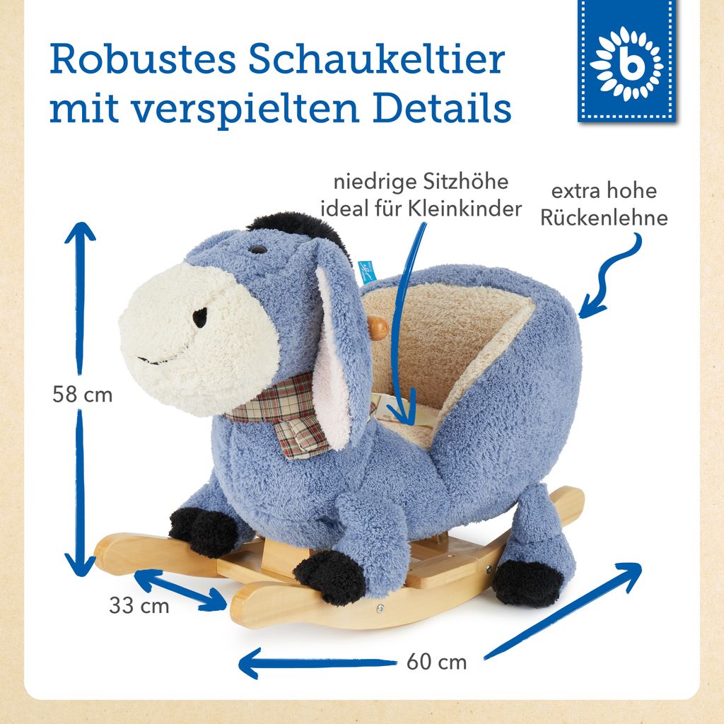 Bieco Plüsch Schaukeltier Esel | Kinder Schaukelstuhl mit Produktbild 5