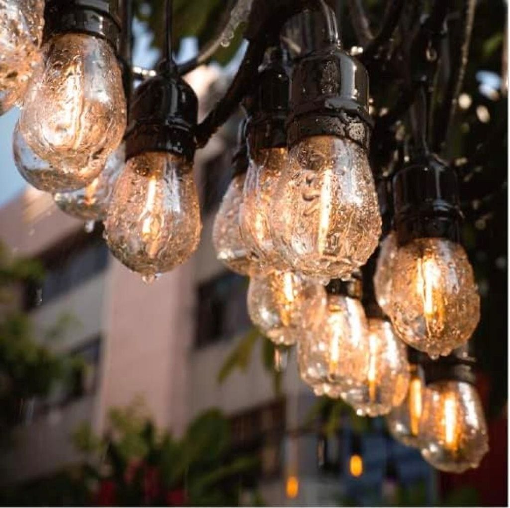 Lichterkette außen Strom Glühbirne 10m LED Sprachsteuerung App verkettbar innen