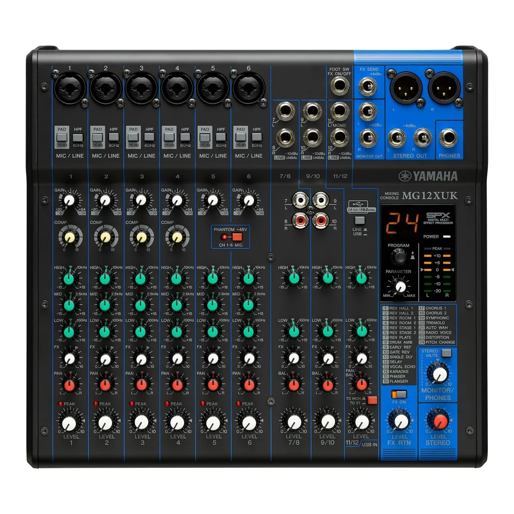 Mixeur Yamaha MG12XUK Noir avec Préamplis D-PRE et Effets Numériques SPX