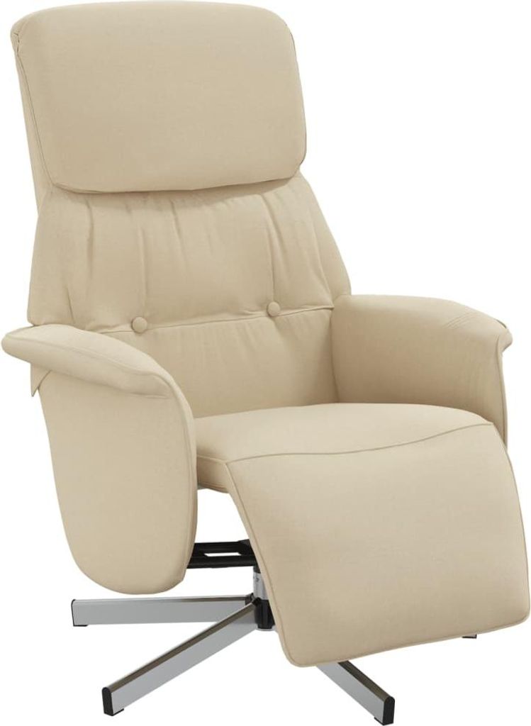 vidaXL Relaxsessel mit Fußteil Creme Stoff