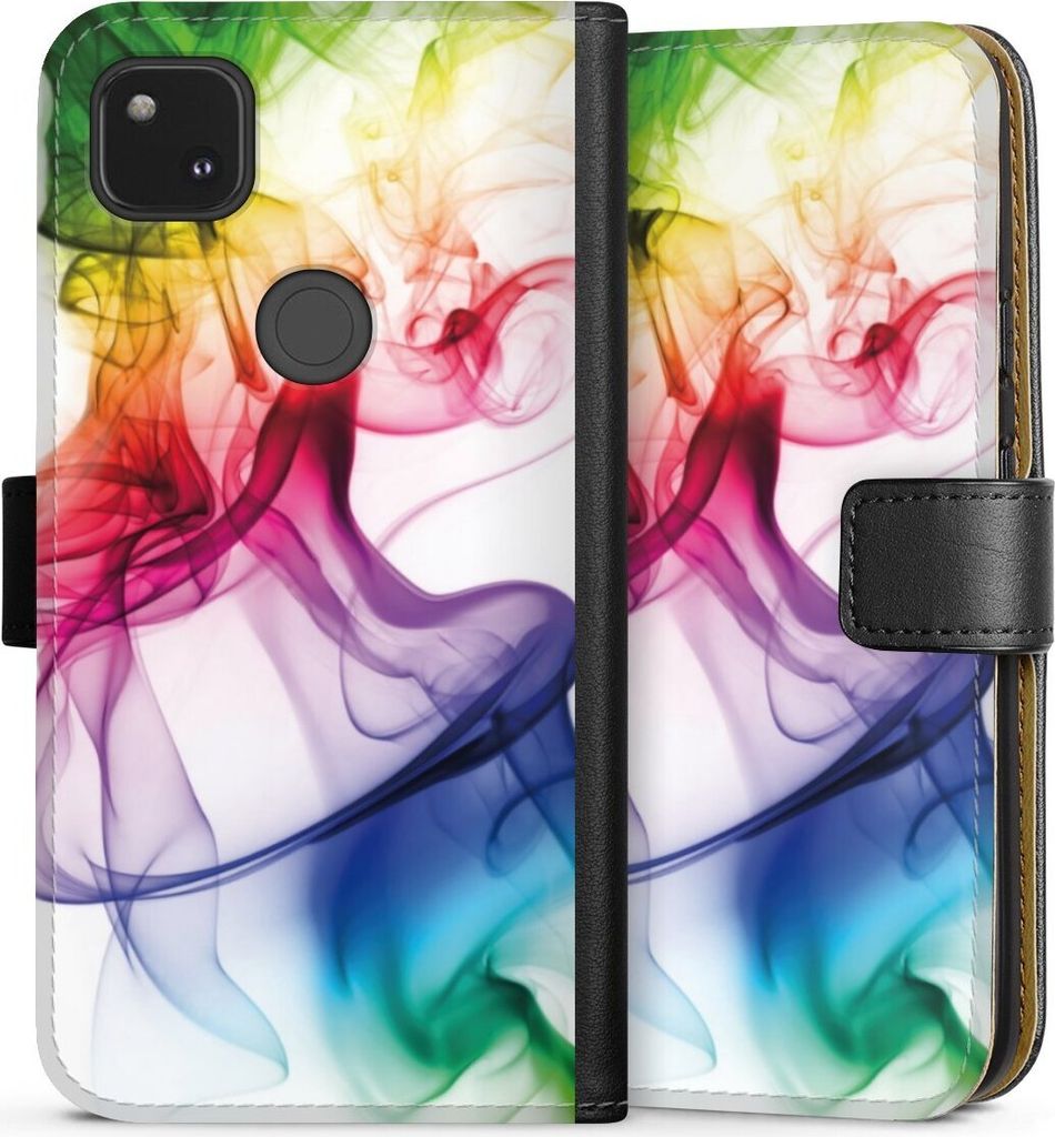DeinDesign Klapphülle für Google Pixel 4a Handytasche Lederhülle Tasche Farbe Regenbogen Wasser