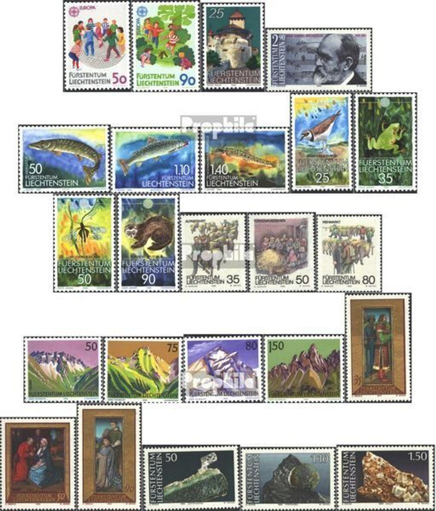Briefmarken Liechtenstein 1989 Mi 960-983 (kompl.Ausg.) Jahrgang 1989 komplett postfrisch Europamarken