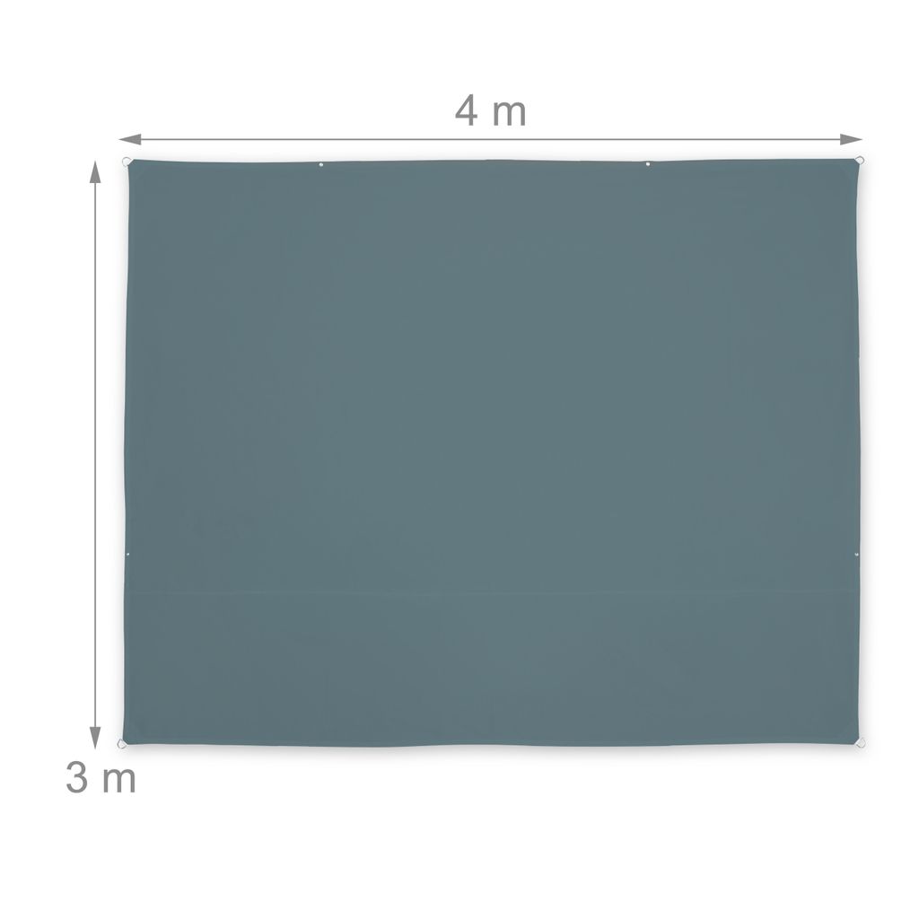 ColourTree Sonnensegel Rechteckig 4x6m – 190g/m² HDPE, UV-beständig, Grau, Für Terrasse & Garten