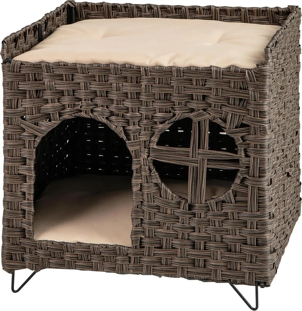 Lit pour chat 2 niveaux pliable en polyrotin : la solution gain de place
