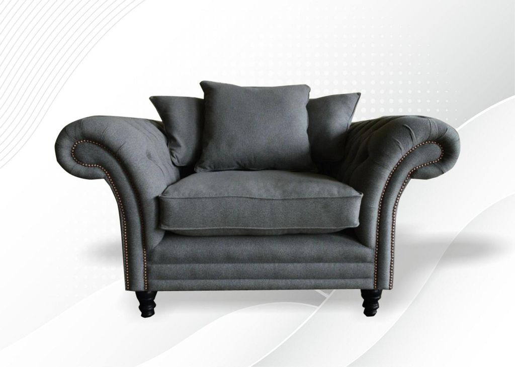 Chesterfield 1 Sitzer Couch Polster Sitz Textil Stoff Leder Couchen Sofas Sofa