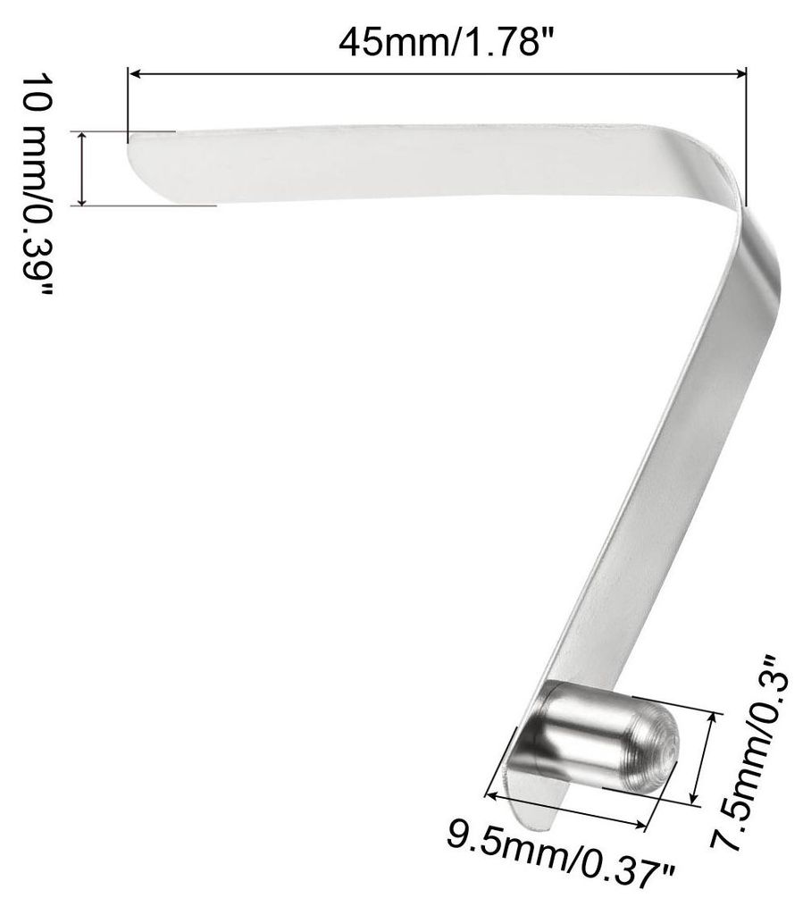 9,5x7,5mm Kajak Paddel Clips, 6er Pack Zeltstangen Clips aus Stahl, V-f?rmige Einzelpin-Druckknopf-Federclips zur Fixierung von Rohren fš¹r Campi...