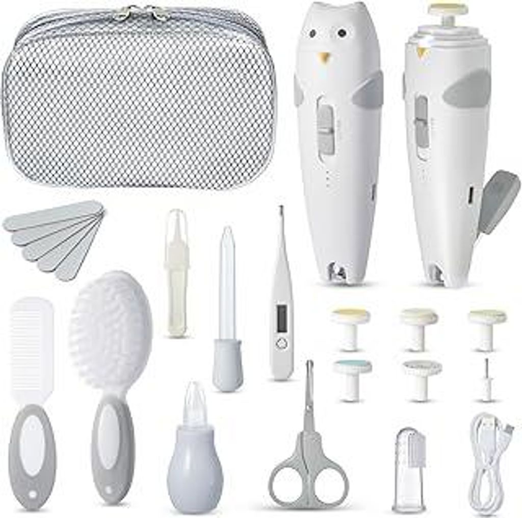 Lictin Baby Nagelfeile Elektrisch, Elektrische Nagelfeile Baby mit 6 Schleifkopf, 26 in 1 Baby Nagelset mit LED Licht, Nagelpflegeset Elektrisch f...