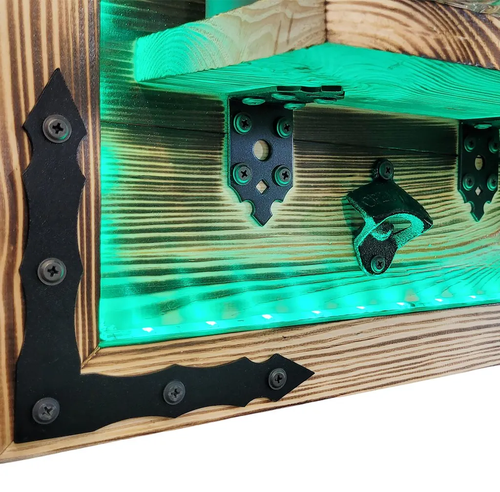 Étagère murale LED RGB : Solution déco bois rustique pour mur sombre