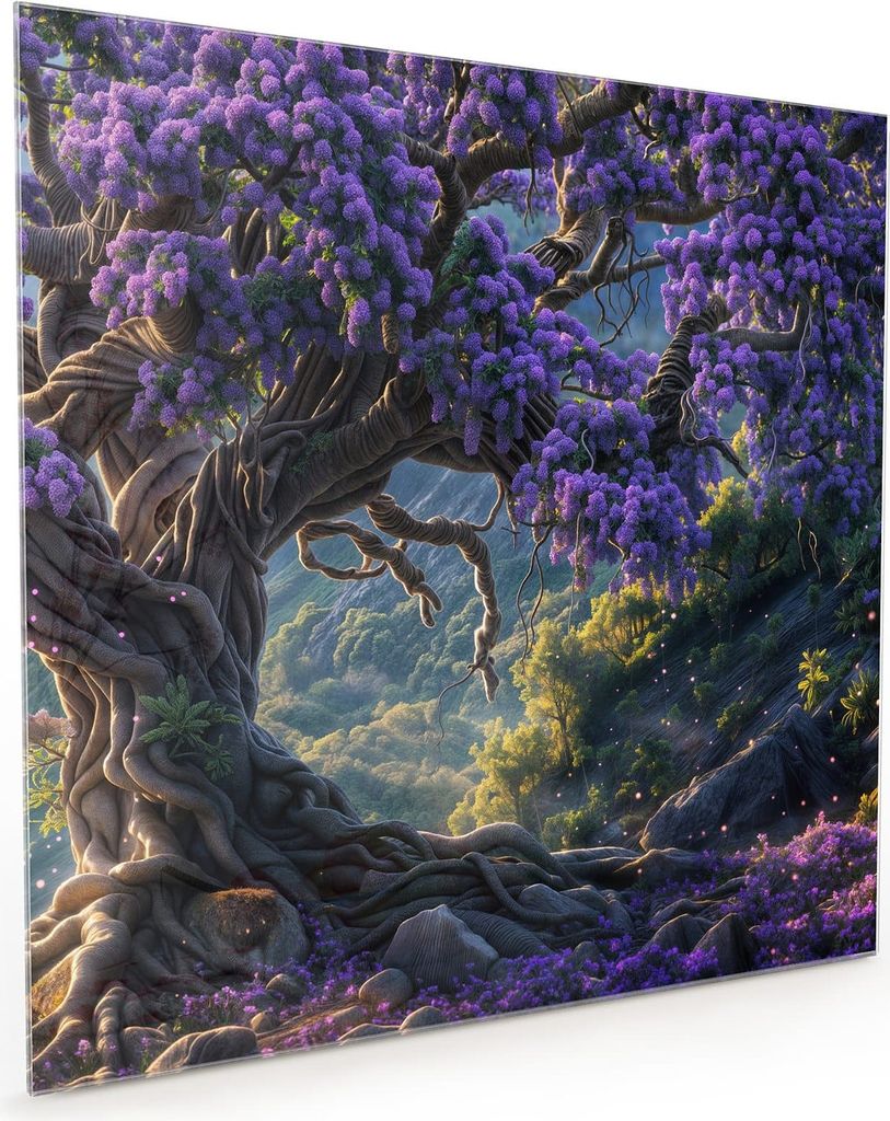 Küchenrückwand Spritzschutz Glas mit Motiv Magischer Baum 40 x 40 cm