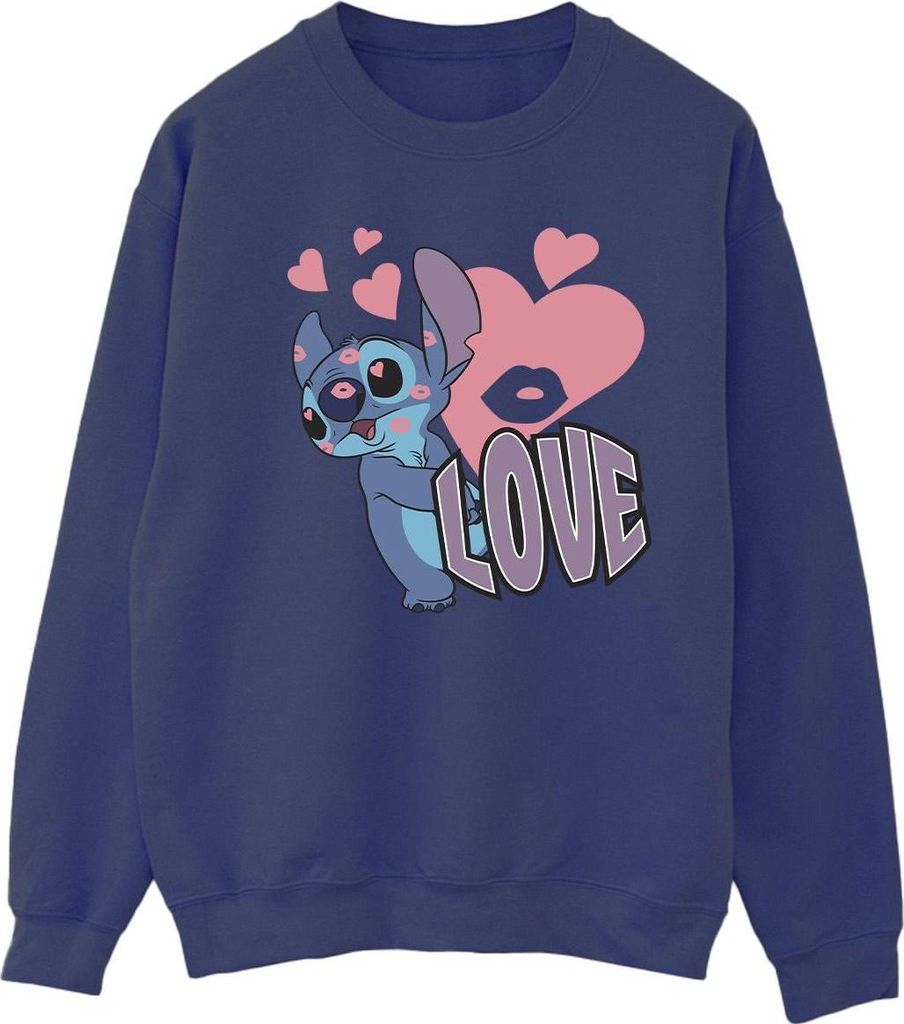 Lilo & Stitch - "Love" Sweatshirt für Damen BI54425 (M) (Marineblau)