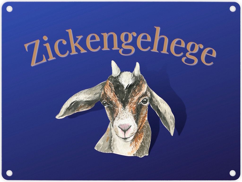 Zickengehege Metallschild in 15x20 cm für deine Tochter in blau