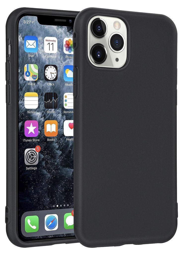 Apple iPhone 11 Pro Back cover case Silicone Black - Soft Produktbild 