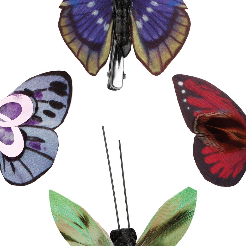 com-four 12x Schmetterling zur Dekoration - knstliche