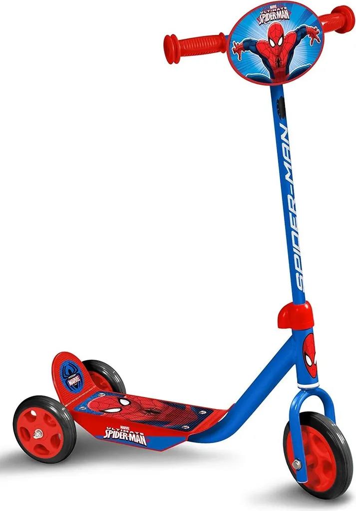Patinette Spider-Man 3 Roues Stables avec Frein Arrière Intégré - Bleu