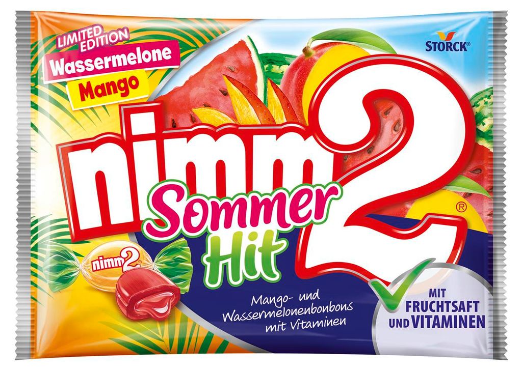 nimm2 letní hit ovocné bonbony příchuť meloun mango 300g Obrázek produktu 