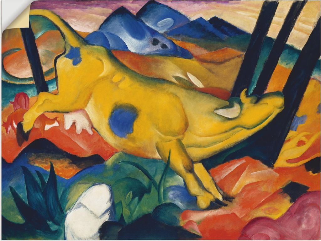 ARTland Wandbild, selbstklebend Die gelbe Kuh. 1911 Größe: 120x90 cm