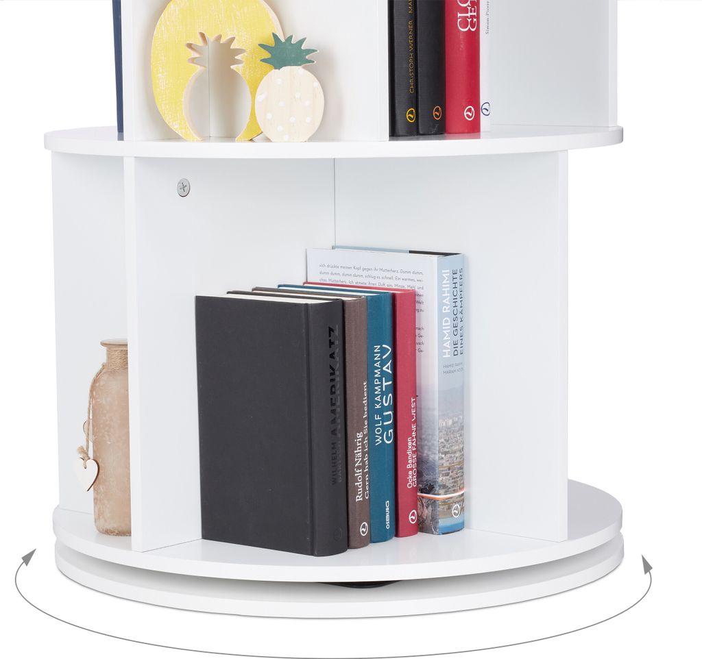 relaxdays Bücherregal weiß 50,0 x 50,0 x 138,0 cm Produktbild 6